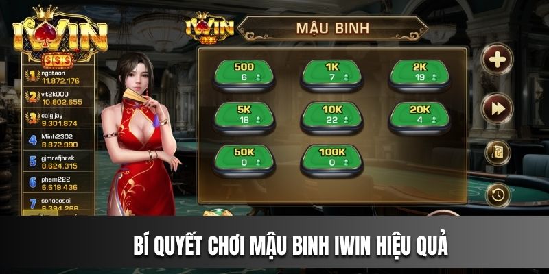 Bí quyết chơi Mậu Binh IWIN hiệu quả