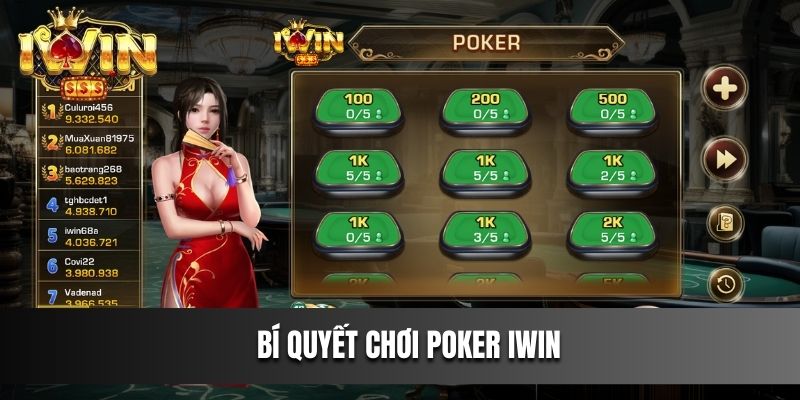 Bí quyết chơi Poker IWIN