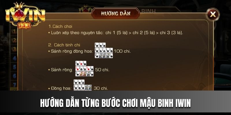 Hướng dẫn từng bước chơi Mậu Binh IWIN