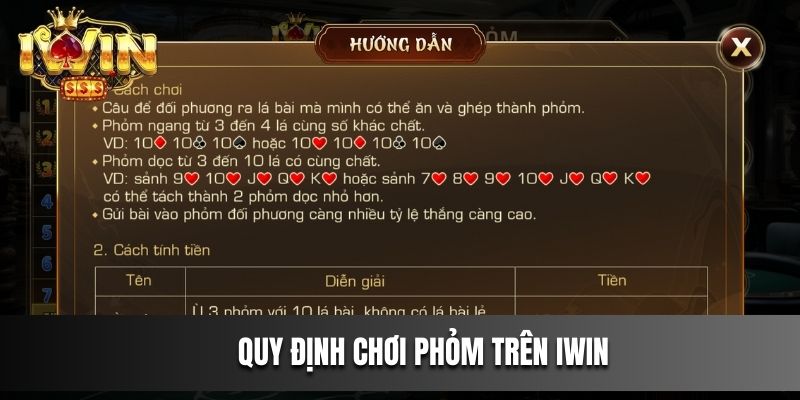 Quy định chơi Phỏm trên IWIN